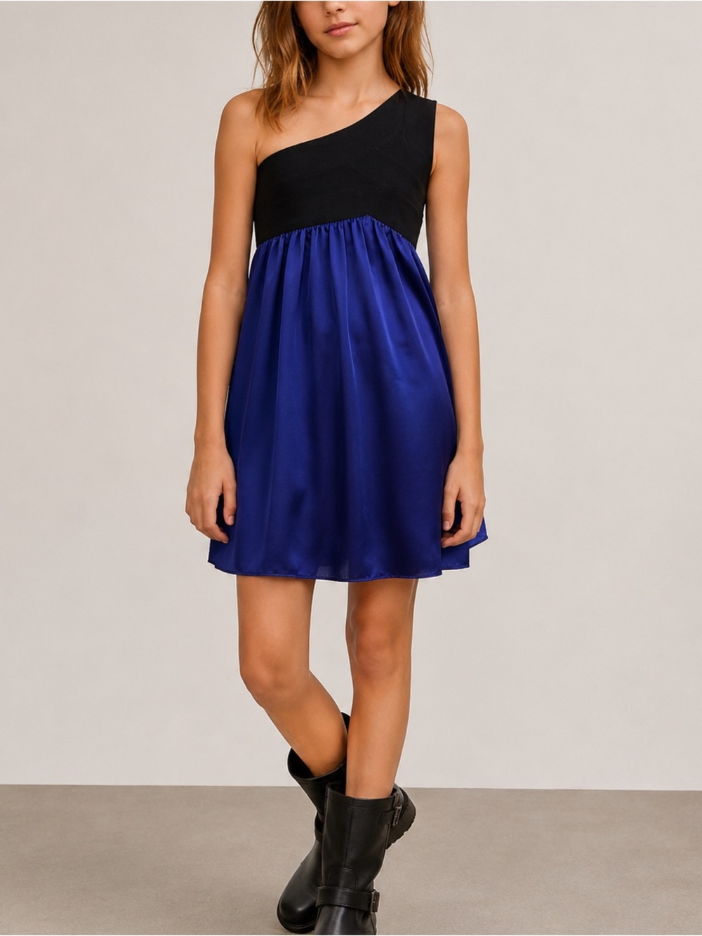 Max Studio 100% silk one shoulder dress